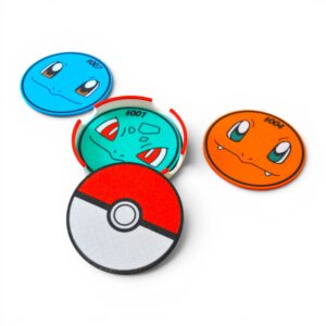 Pokémon Inspired Starter Coaster Set – 3D Printed Bulbasaur, Charmander & Squirtle Coasters – Optional Collector Case